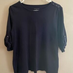 Navy 3/4 sleeve cotton top